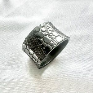 Textured Dark Gray Metal Cuff Bracelet